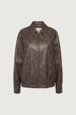 VEGAN LEATHER BOMBER JACKET