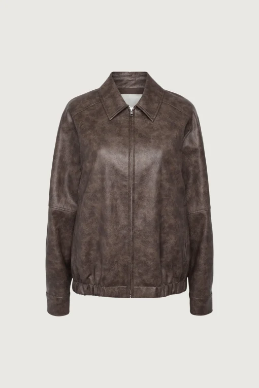 VEGAN LEATHER BOMBER JACKET