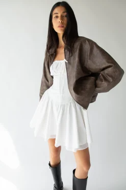 VEGAN LEATHER BOMBER JACKET