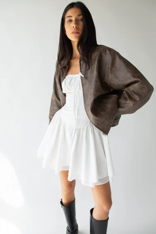 VEGAN LEATHER BOMBER JACKET