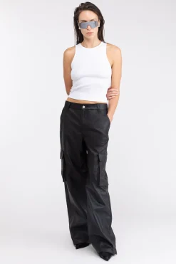 VEGAN LEATHER CARGO PANT
