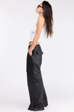 VEGAN LEATHER CARGO PANT