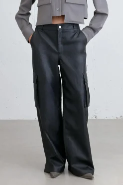VEGAN LEATHER CARGO PANT