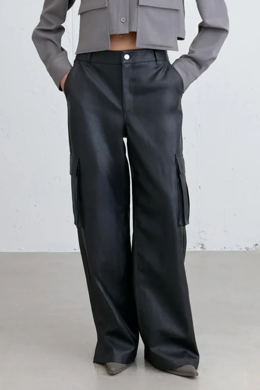 VEGAN LEATHER CARGO PANT