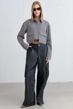 VEGAN LEATHER CARGO PANT
