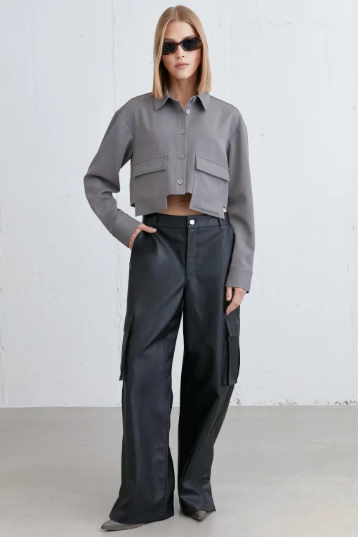 VEGAN LEATHER CARGO PANT