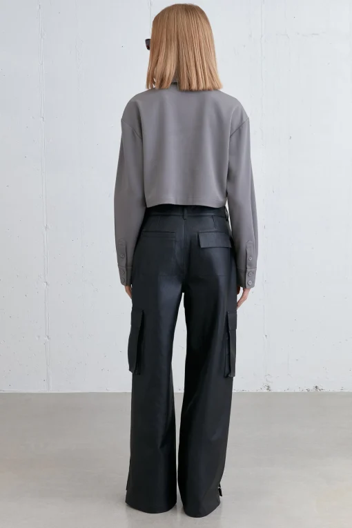 VEGAN LEATHER CARGO PANT