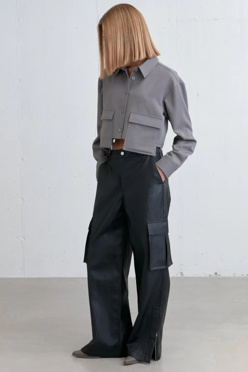 VEGAN LEATHER CARGO PANT