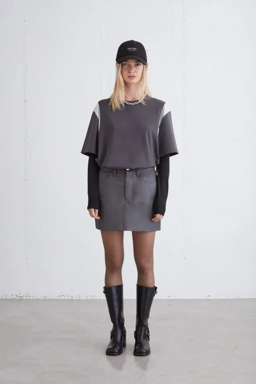 VEGAN LEATHER MINI SKIRT