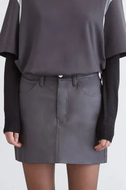 VEGAN LEATHER MINI SKIRT