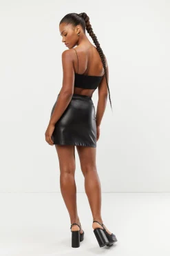 VEGAN LEATHER MINI SKIRT