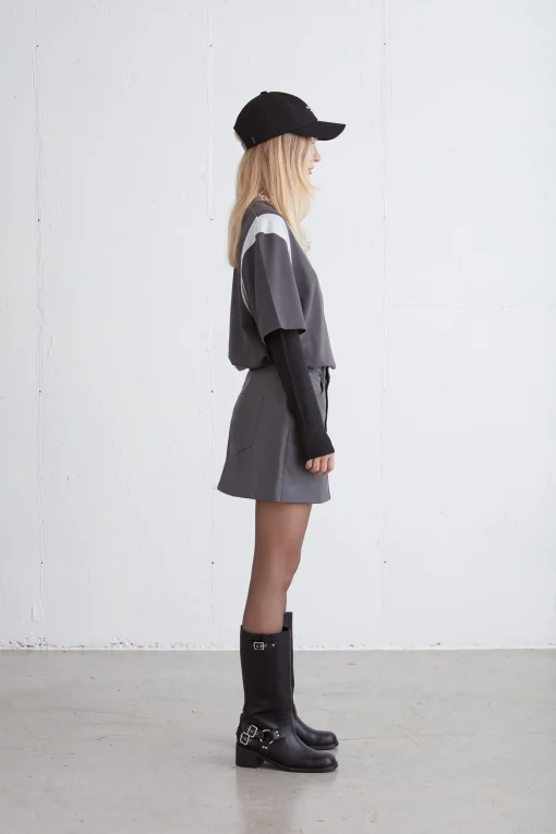 VEGAN LEATHER MINI SKIRT