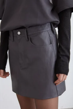 VEGAN LEATHER MINI SKIRT