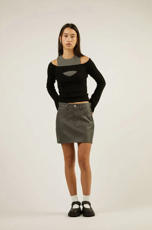 VEGAN LEATHER MINI SKIRT