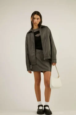 VEGAN LEATHER MINI SKIRT