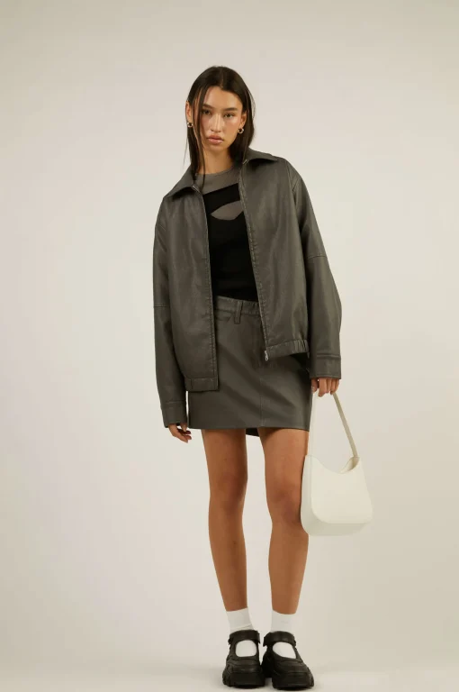 VEGAN LEATHER MINI SKIRT