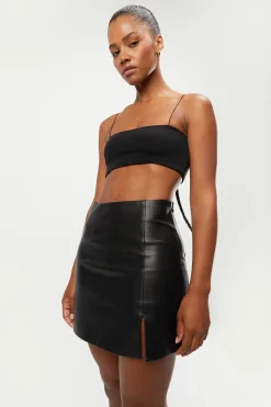 VEGAN LEATHER MINI SKIRT