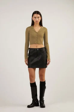 VEGAN LEATHER MINI SKIRT