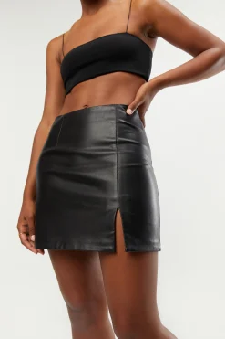 VEGAN LEATHER MINI SKIRT