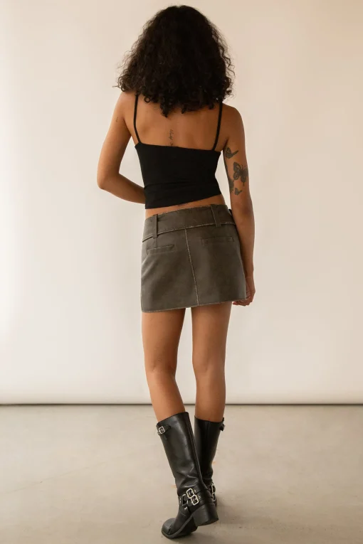 VEGAN LEATHER MOTO MINI SKIRT