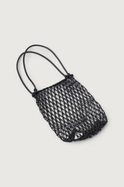 VEGAN LEATHER NET SHOULDER BAG