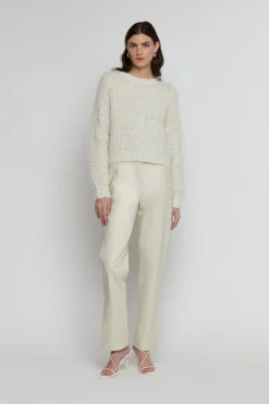 VEGAN LEATHER PANT WITH SIDE SLIT