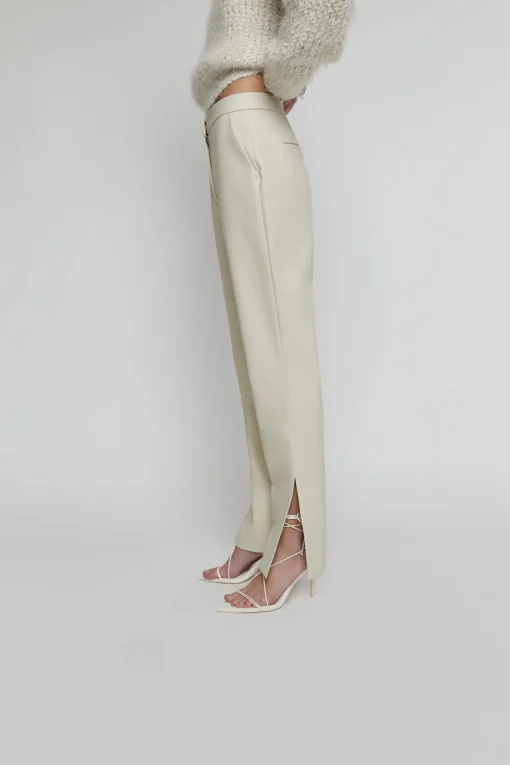 VEGAN LEATHER PANT WITH SIDE SLIT