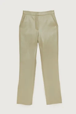 VEGAN LEATHER PANT WITH SIDE SLIT