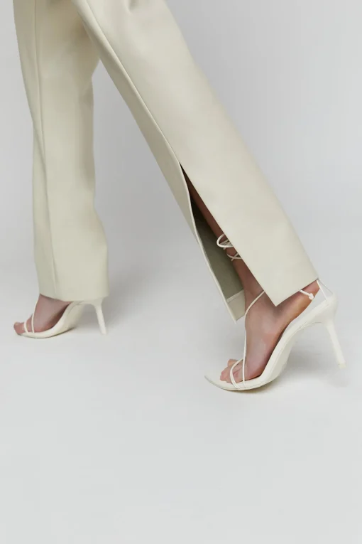 VEGAN LEATHER PANT WITH SIDE SLIT