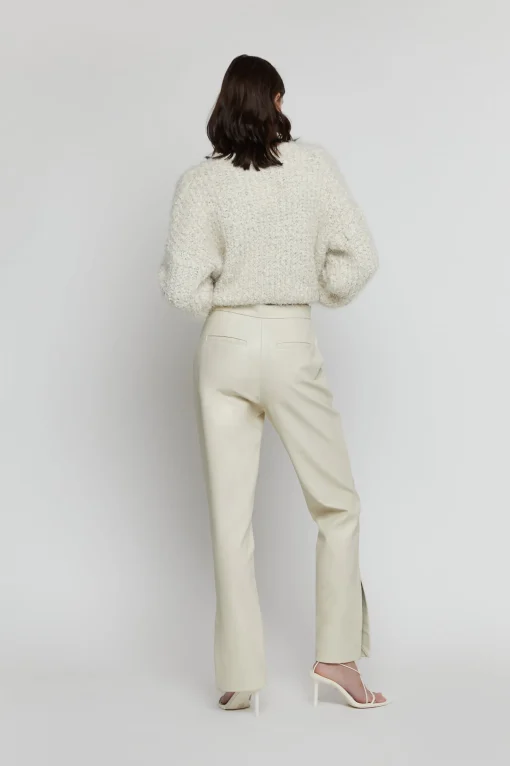 VEGAN LEATHER PANT WITH SIDE SLIT
