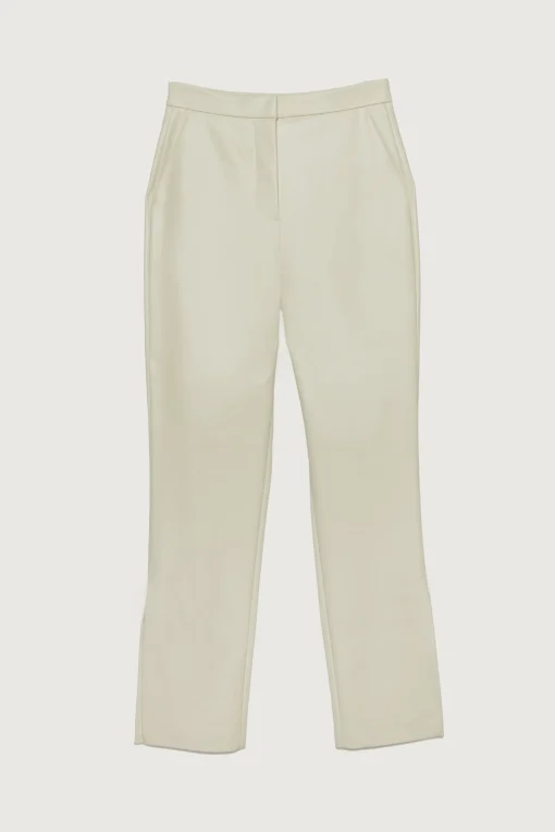 VEGAN LEATHER PANT WITH SIDE SLIT
