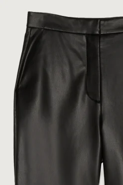 VEGAN LEATHER PANT WITH SIDE SLIT