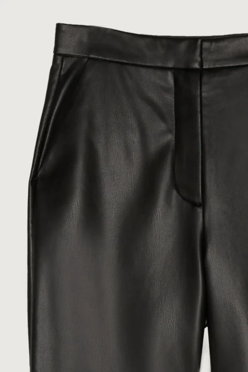 VEGAN LEATHER PANT WITH SIDE SLIT
