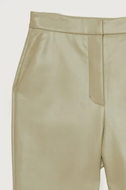 VEGAN LEATHER PANT WITH SIDE SLIT