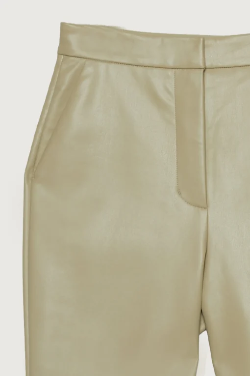 VEGAN LEATHER PANT WITH SIDE SLIT