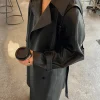 VEGAN LEATHER TRENCH COAT