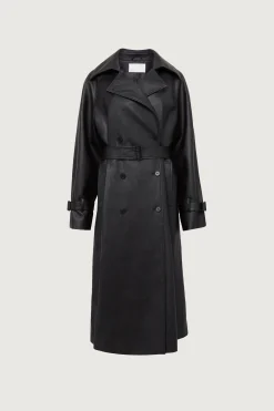 VEGAN LEATHER TRENCH COAT