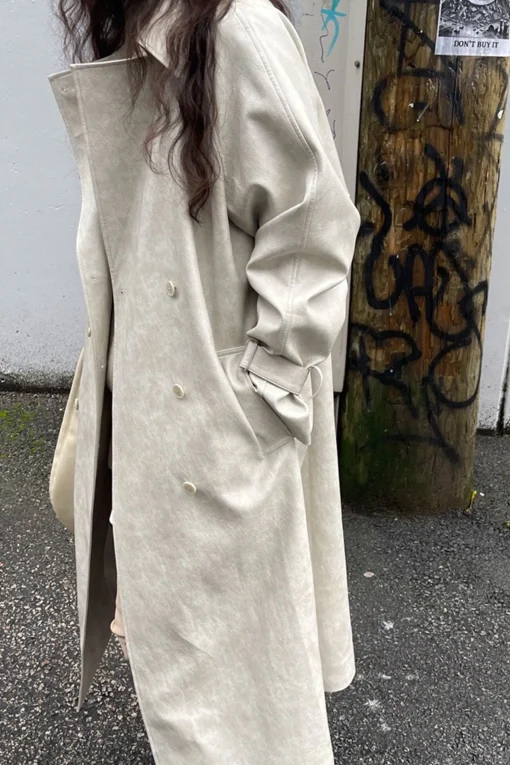 VEGAN LEATHER TRENCH COAT