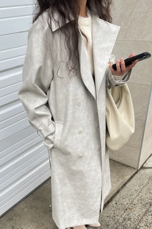 VEGAN LEATHER TRENCH COAT