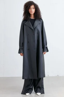 VEGAN LEATHER TRENCH COAT