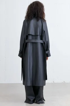 VEGAN LEATHER TRENCH COAT
