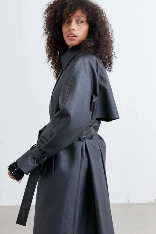 VEGAN LEATHER TRENCH COAT