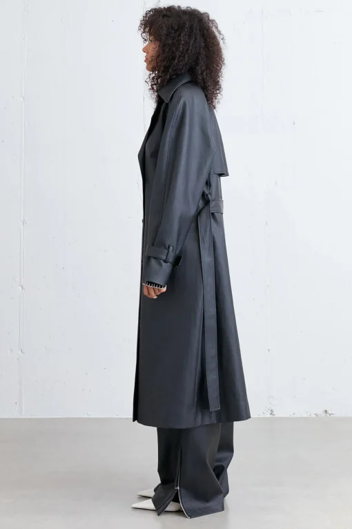VEGAN LEATHER TRENCH COAT
