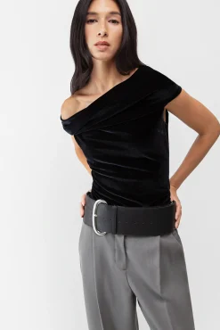VELVET OFF THE SHOULDER TOP