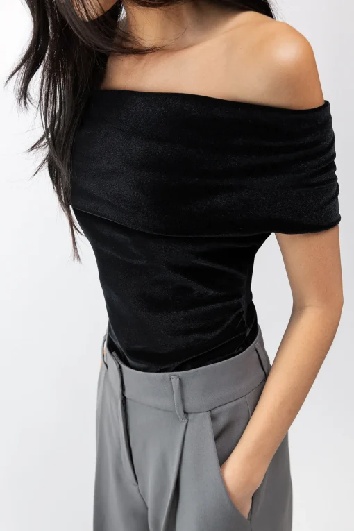 VELVET OFF THE SHOULDER TOP