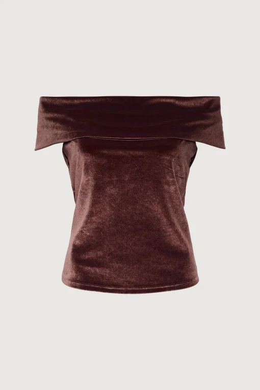 VELVET OFF THE SHOULDER TOP