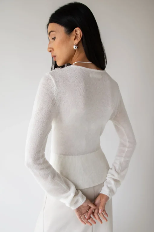 V-NECK LACE TRIM BUTTON FRONT CARDIGAN