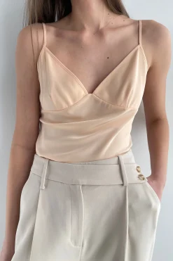 V-NECK SATIN TANK