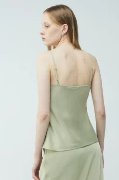 V-NECK SATIN TANK