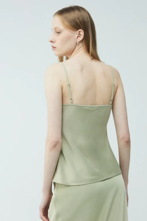V-NECK SATIN TANK
